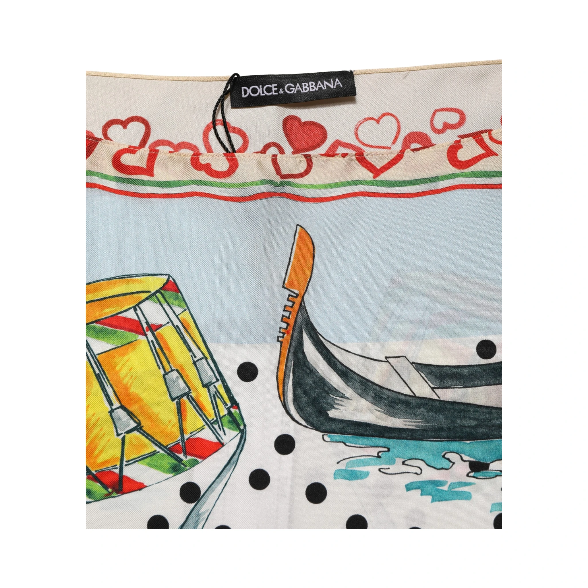 Multicolor Italy Scenes Graphic Silk Top