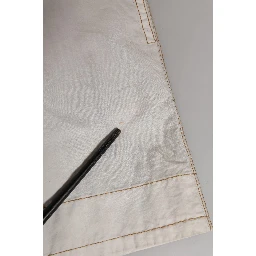 White Cotton Mid Waist Chino Bermuda Shorts