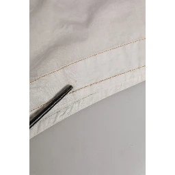White Cotton Mid Waist Chino Bermuda Shorts