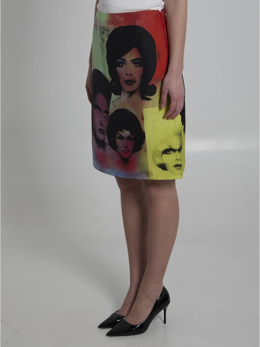 Printed silk skirt