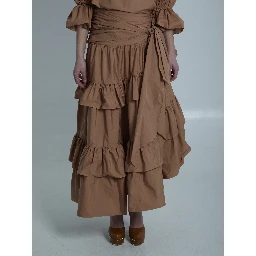 Maxi skirt with ruffles