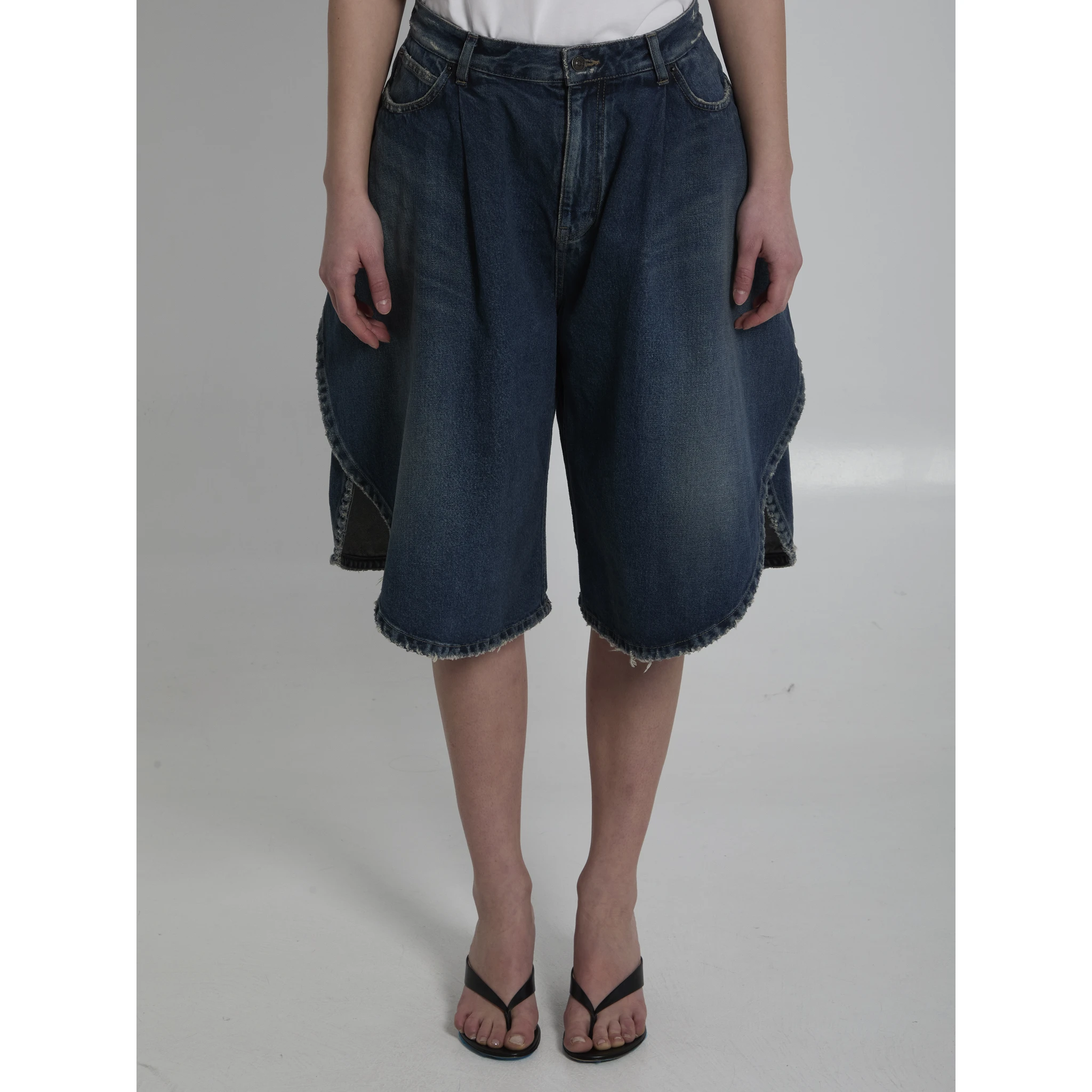 Dark ocean tulip shorts