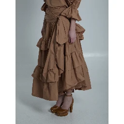 Maxi skirt with ruffles