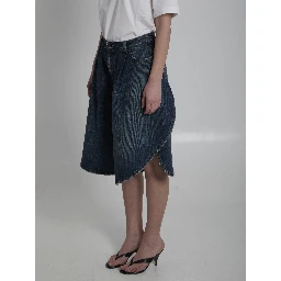 Dark ocean tulip shorts