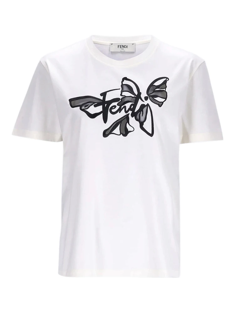 تيشيرتات وبولو من فندي باللون الأبيض