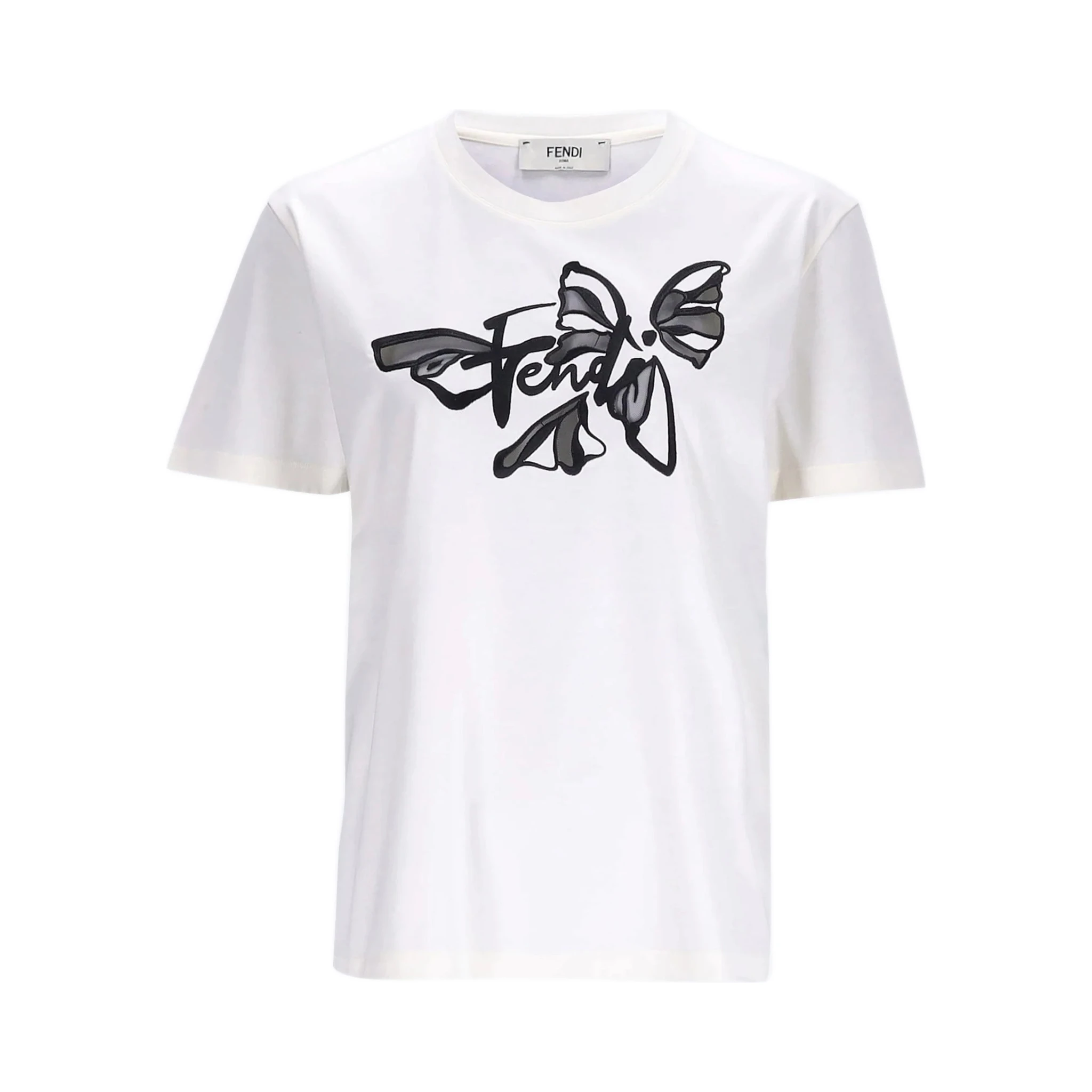 تيشيرتات وبولو من فندي باللون الأبيض