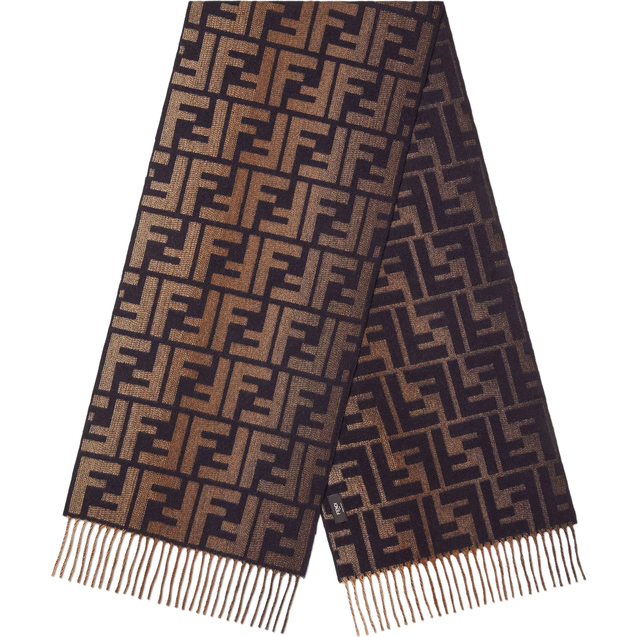 أوشحة فندي بنية اللون