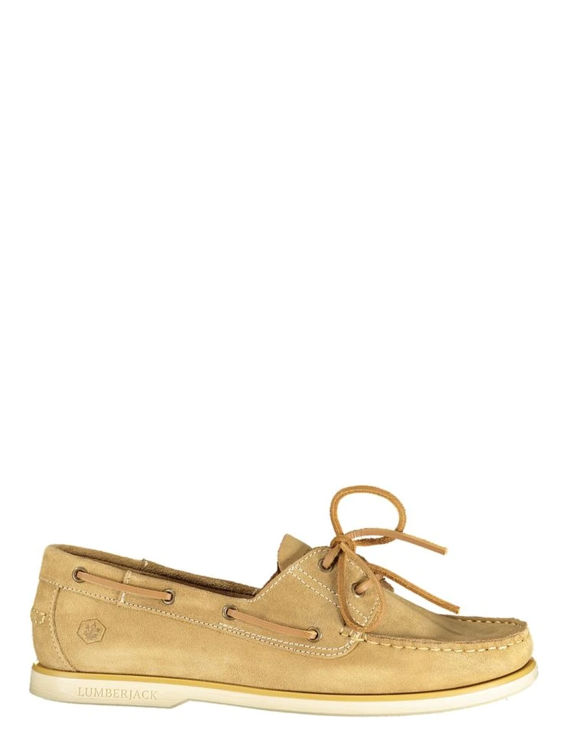 Beige Leather Men Classic Shoe
