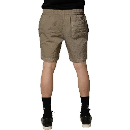 Brown Nylon Drawstring Swim Shorts Swimwear