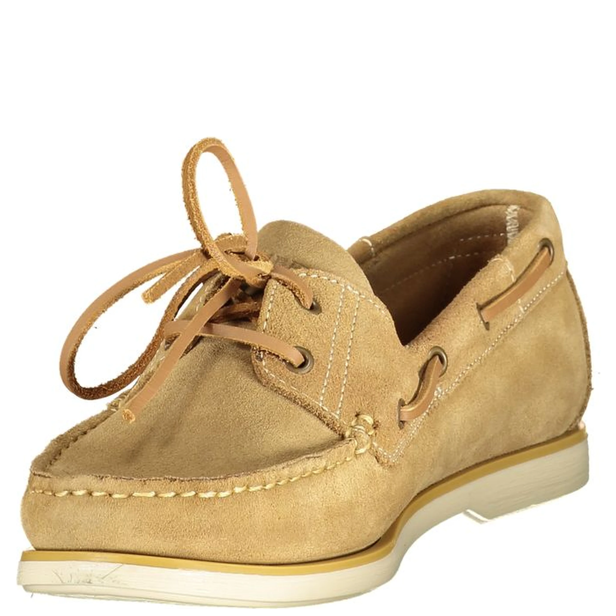 Beige Leather Men Classic Shoe