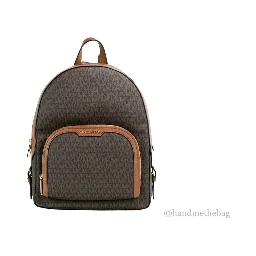 Michael Kors Jaycee Large Brown Signature PVC Shoulder Backpack Bookbag