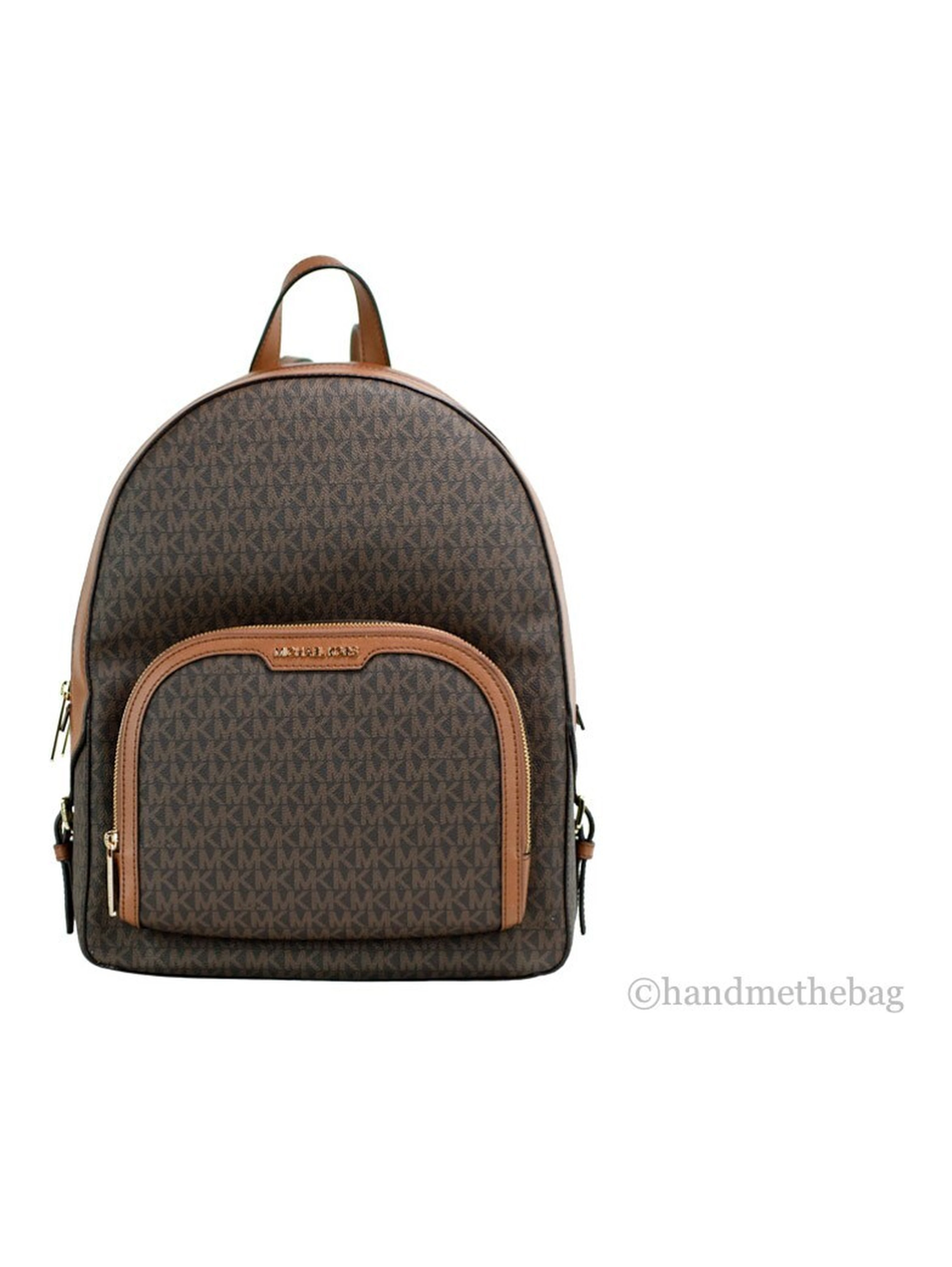 Michael Kors Jaycee Large Brown Signature PVC Shoulder Backpack Bookbag