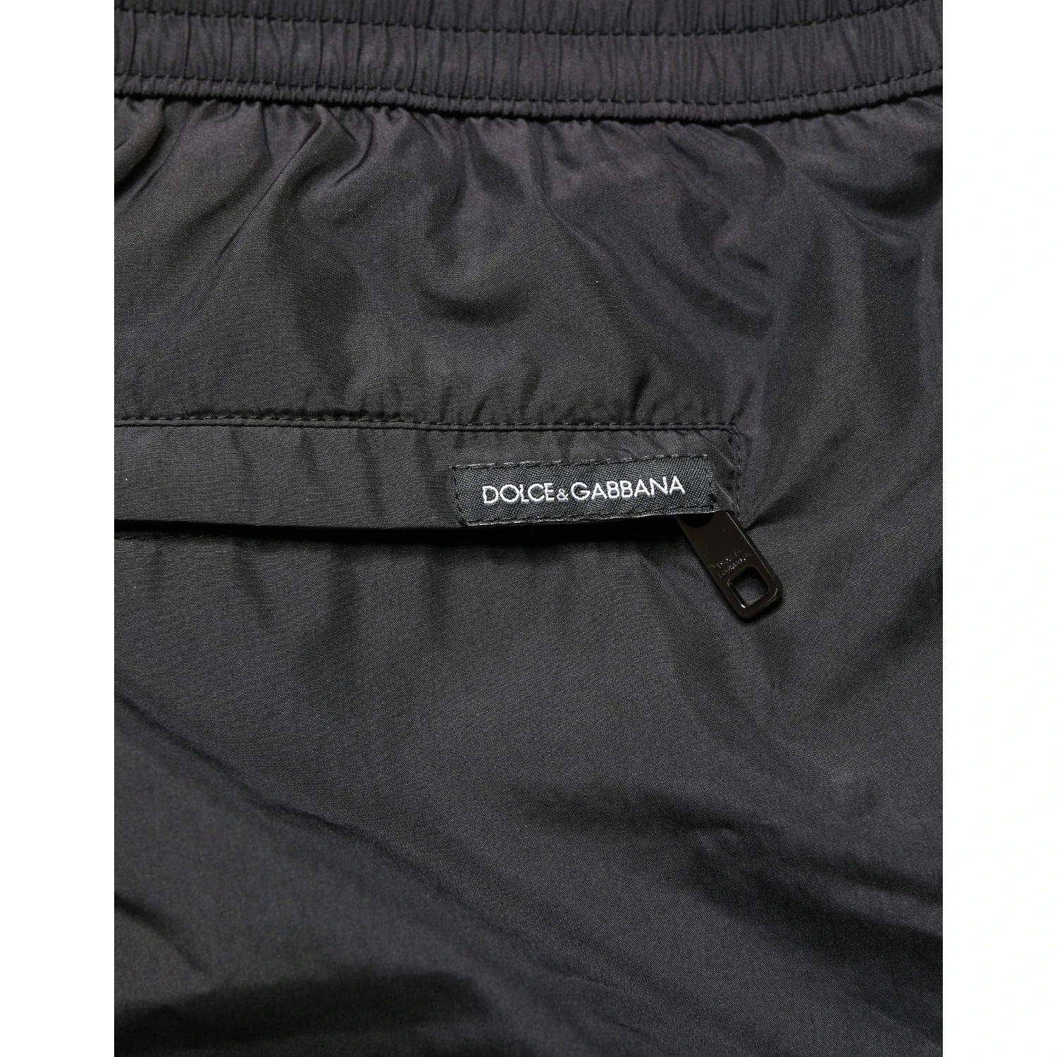 Black Polyester Drawstring Men Shorts Swimwear