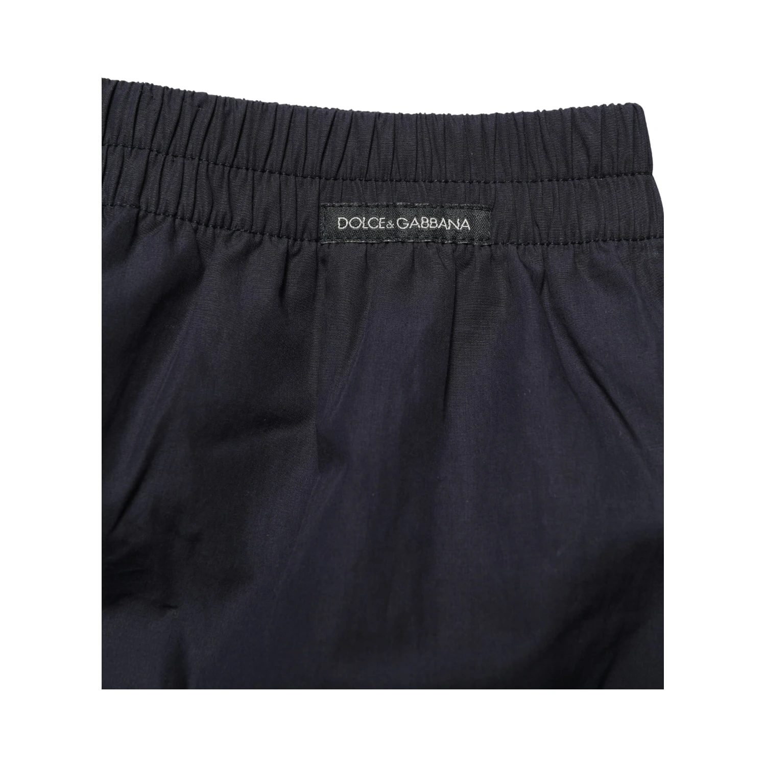 Black Cotton Elastic Waist Swim Shorts Swimwear