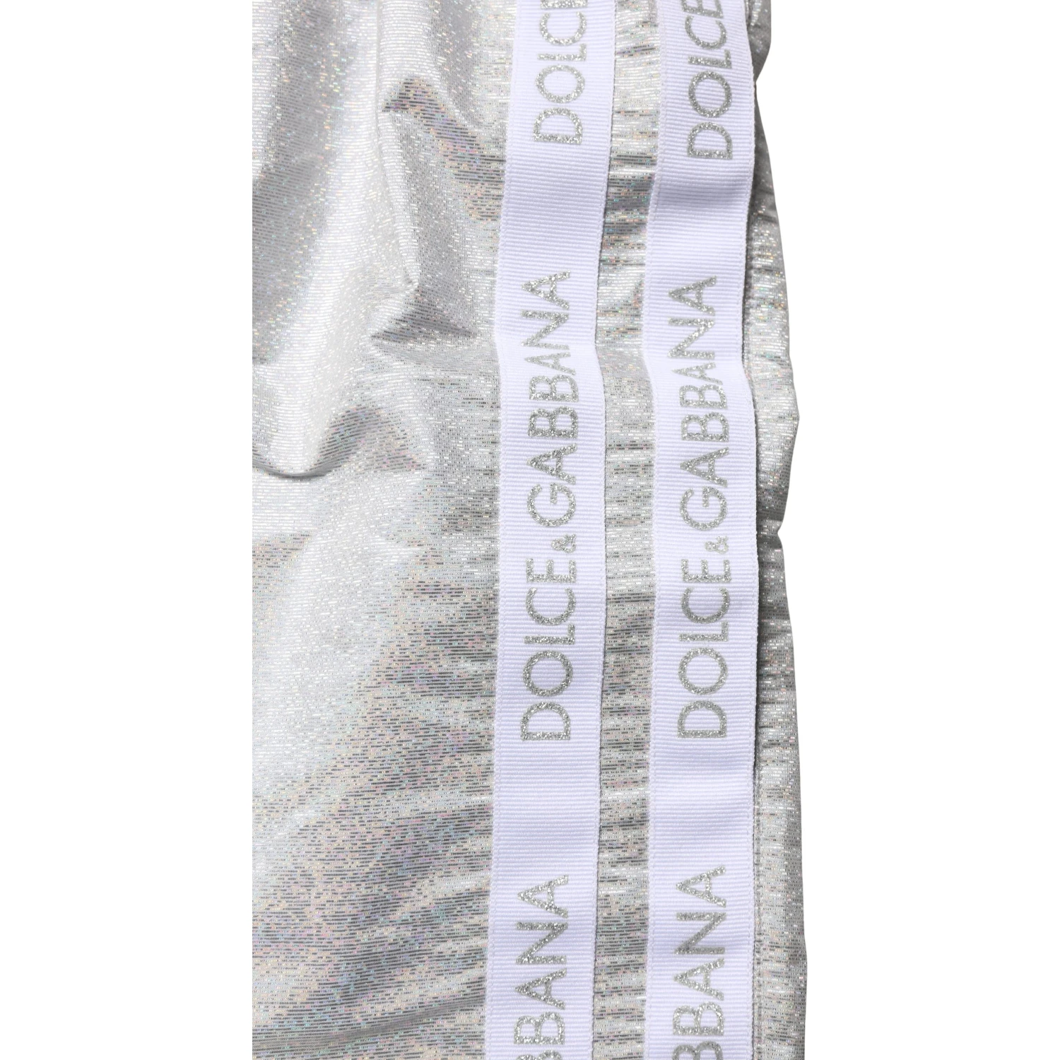 Silver Polyester Drawstring Men Shorts Swimwear