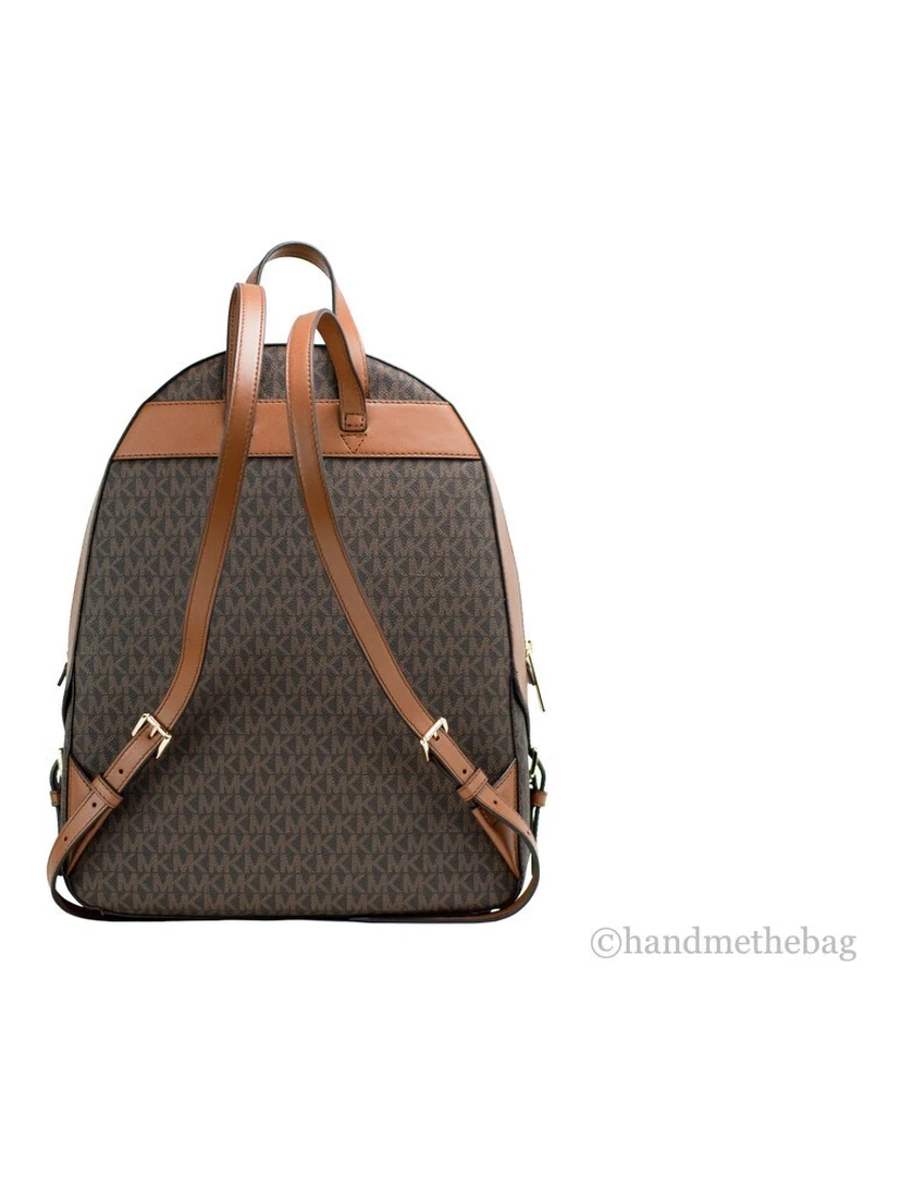 Michael Kors Jaycee Large Brown Signature PVC Shoulder Backpack Bookbag