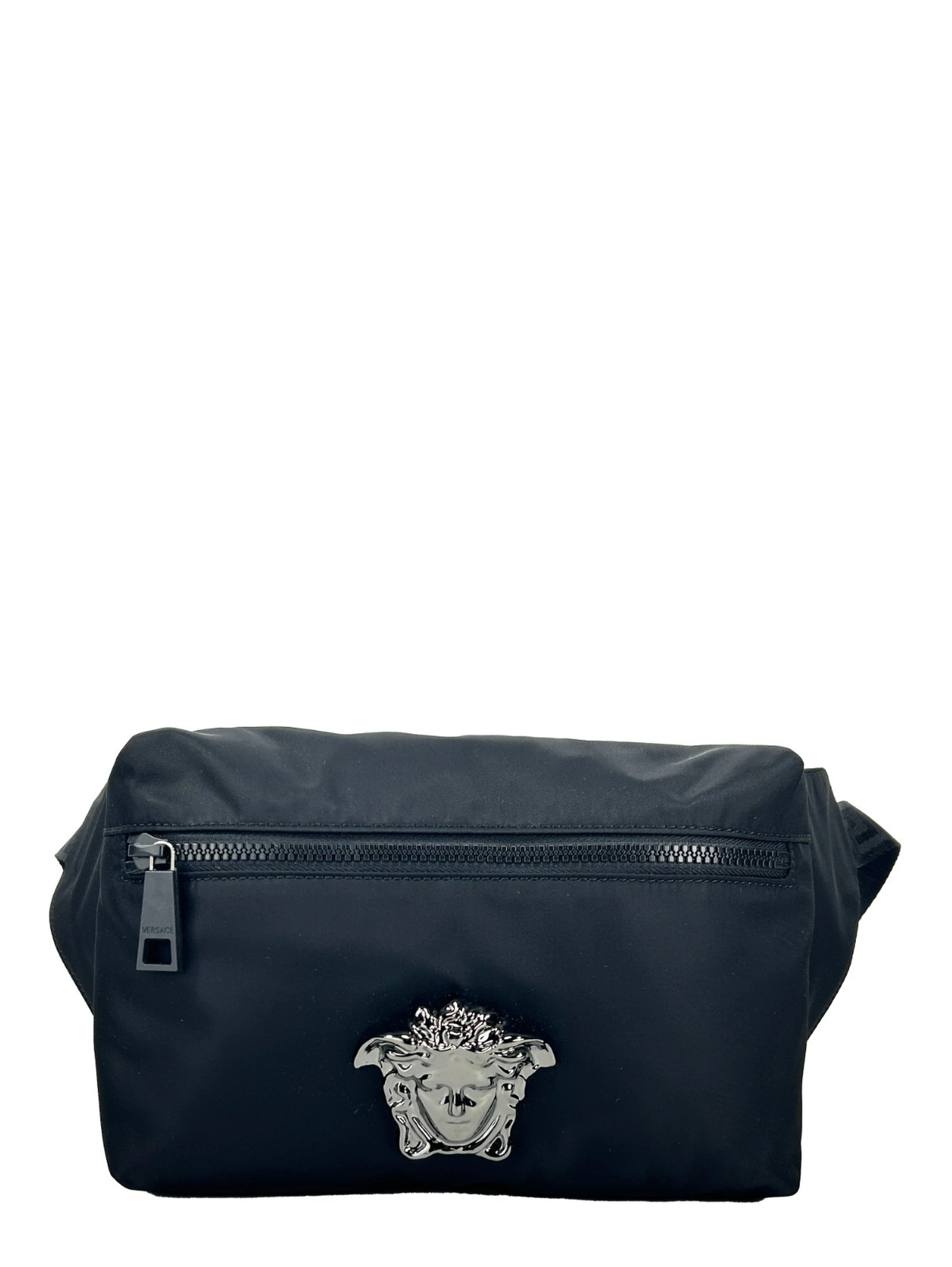 Versace Medusa Black Nylon Belt Bag Waist Fanny Pack Purse