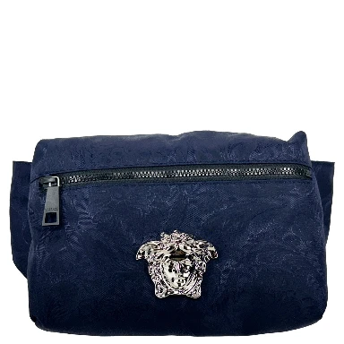Versace Medusa Navy Nylon Belt Bag Waist Fanny Pack Purse