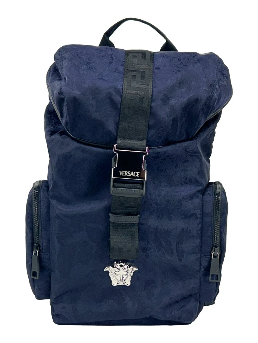 Versace Medusa Nylon Buckle Drawstring Backpack Bag