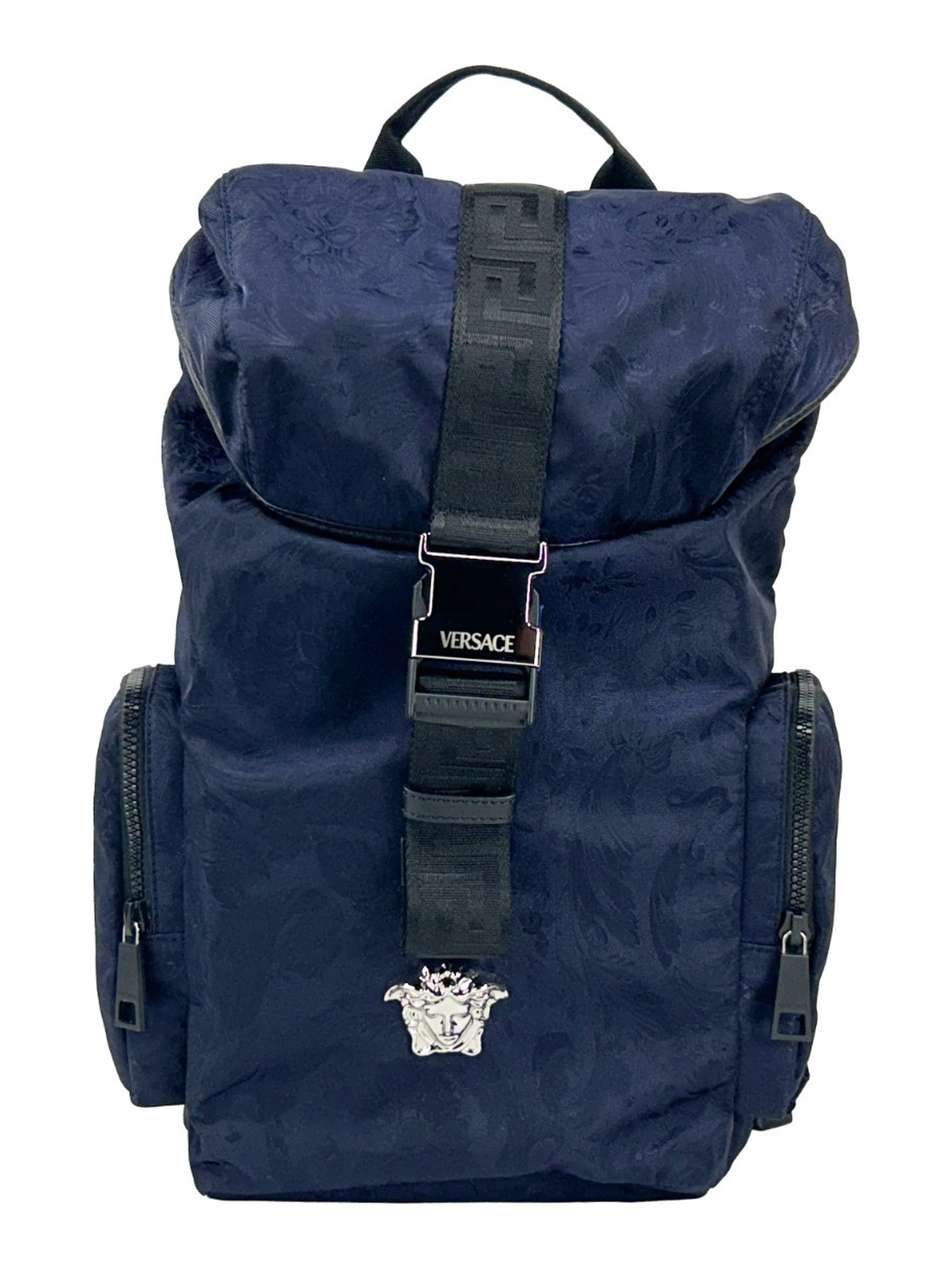 Versace Medusa Nylon Buckle Drawstring Backpack Bag