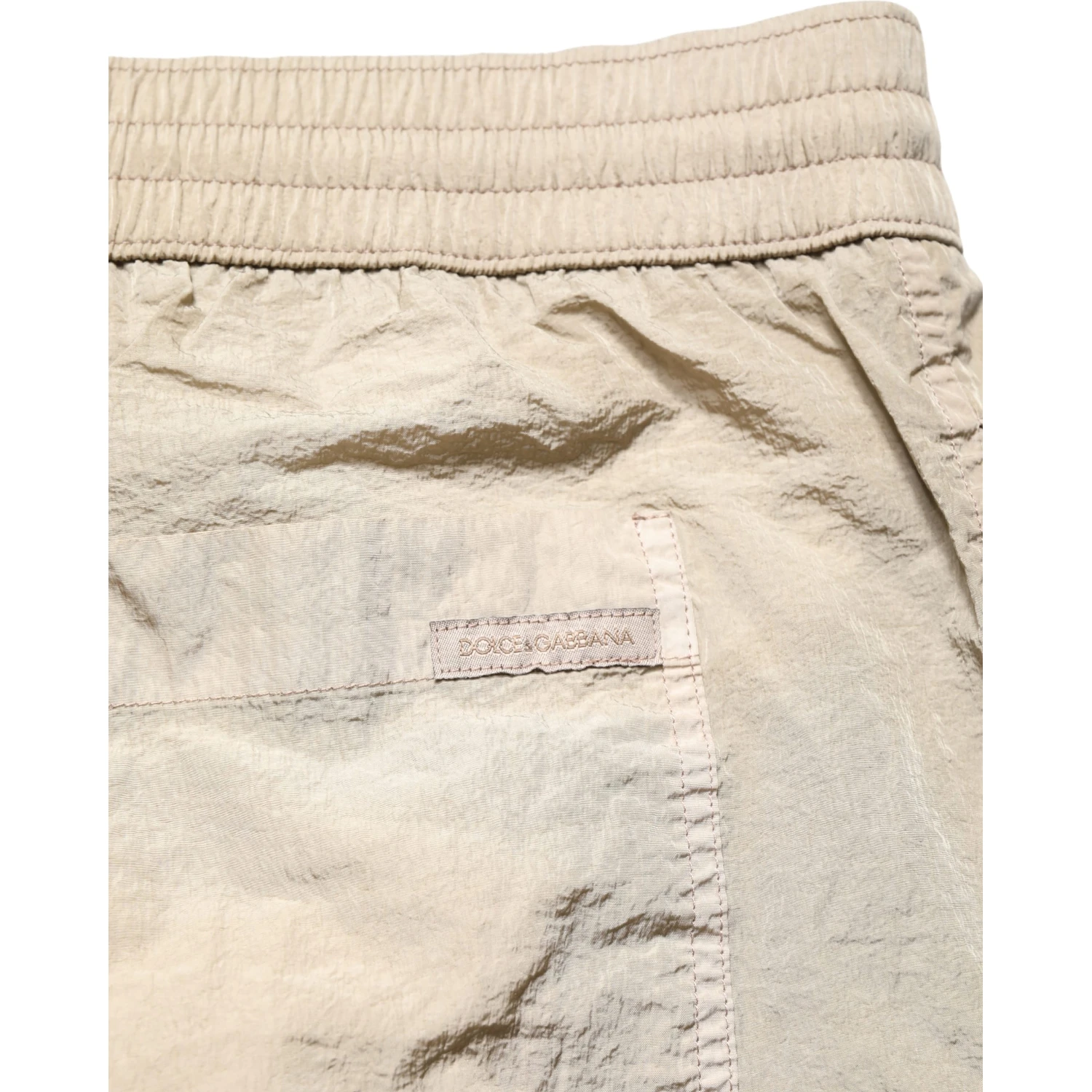 Brown Nylon Drawstring Swim Shorts Swimwear