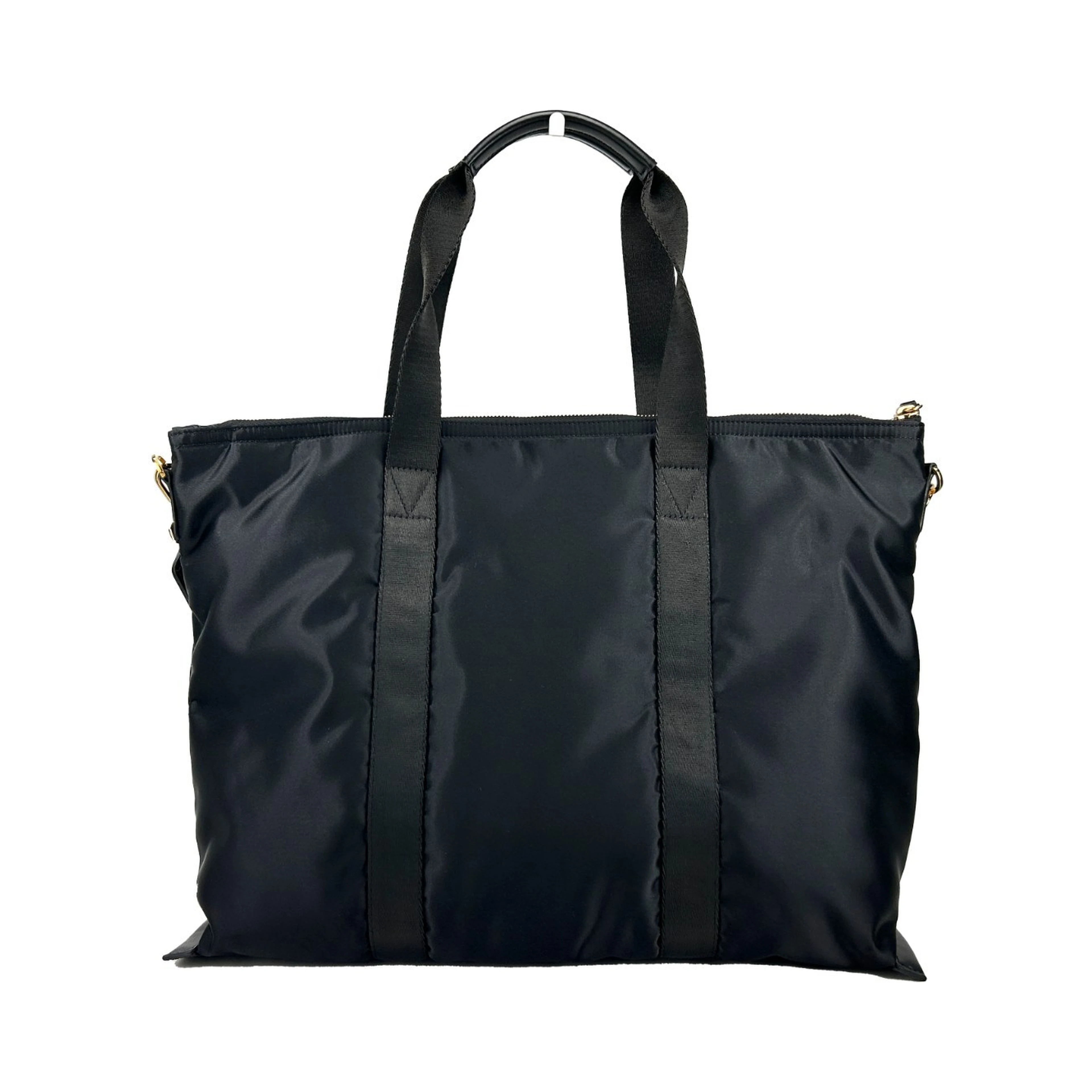 Versace Black Nylon Fabric La Medusa Shoulder Tote Bag
