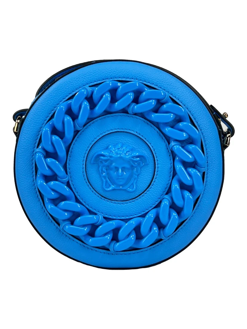 Versace Round Disco Leather Camera Case Crossbody Bag