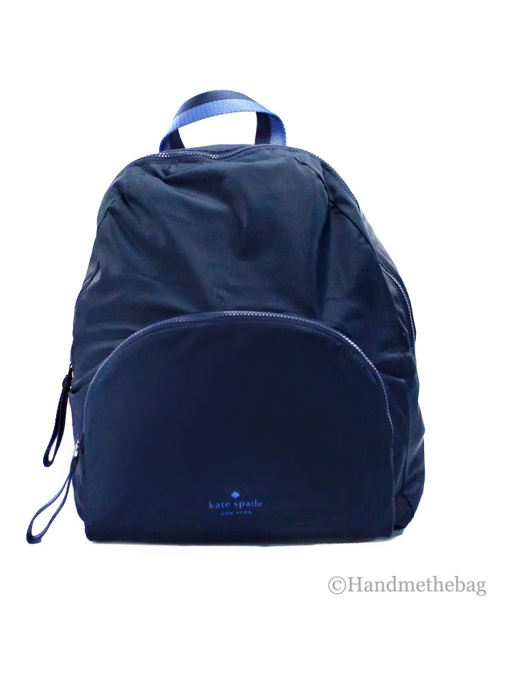 Kate Spade Arya Medium Nylon Nightcap Blue Packable Backpack BookBag Bag
