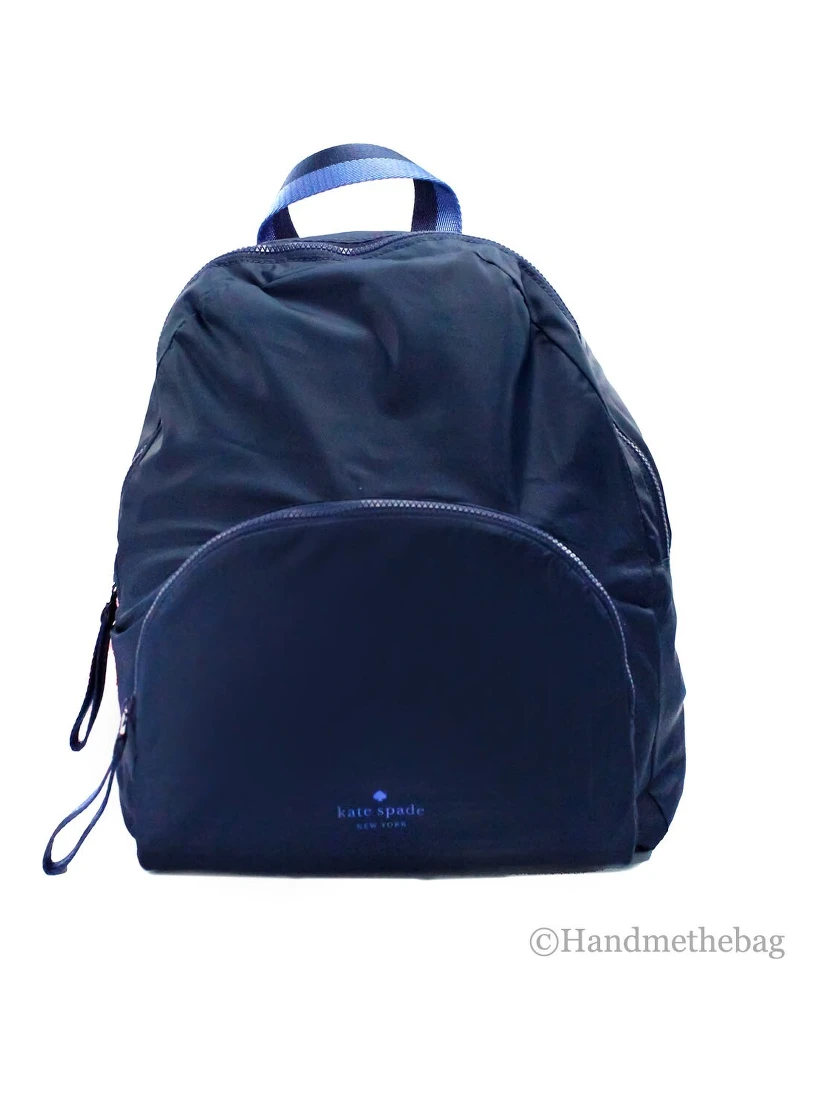 Kate Spade Arya Medium Nylon Nightcap Blue Packable Backpack BookBag Bag