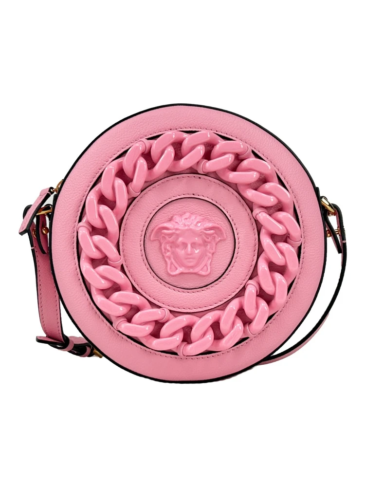 Versace Round Disco Leather Camera Case Crossbody Bag