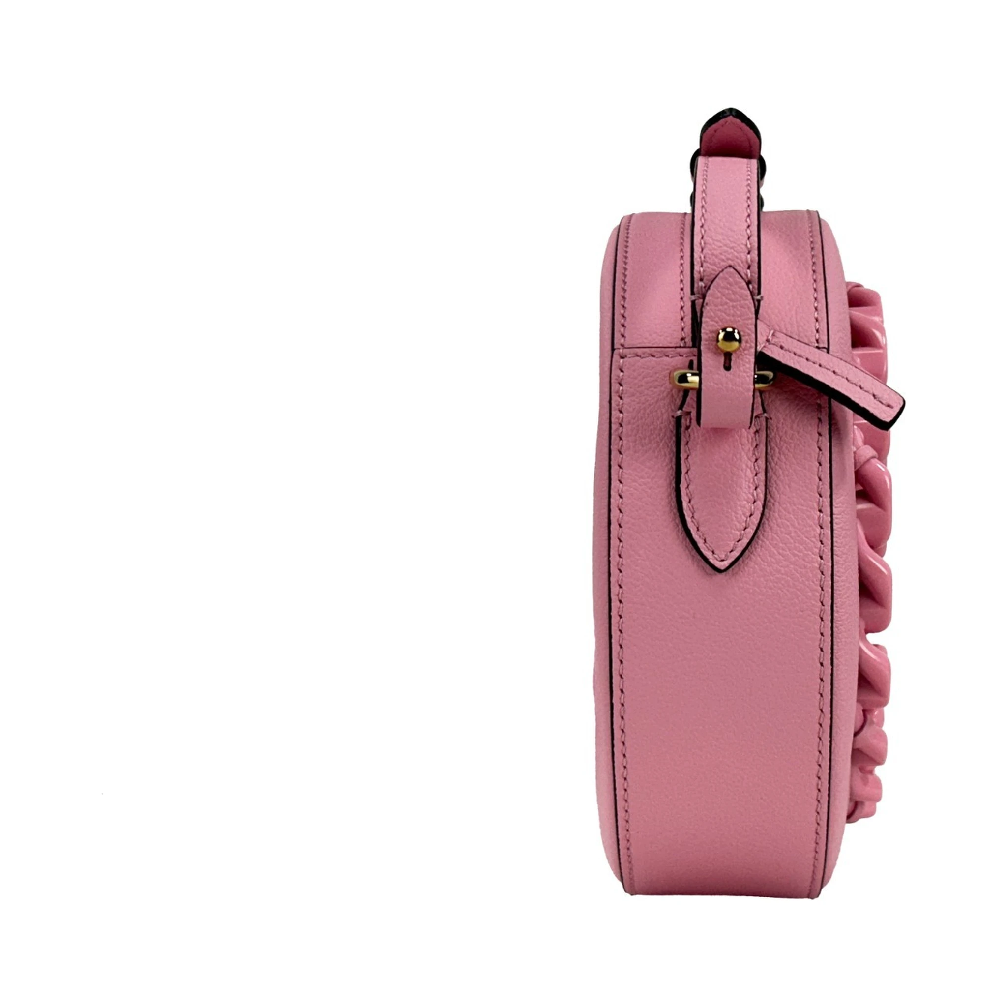 Versace Round Disco Leather Camera Case Crossbody Bag