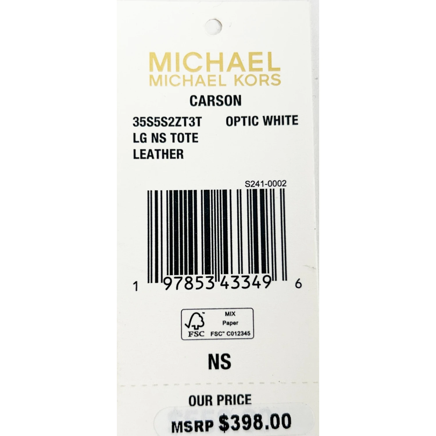 Michael Kors Carson Large North South Tote Bag