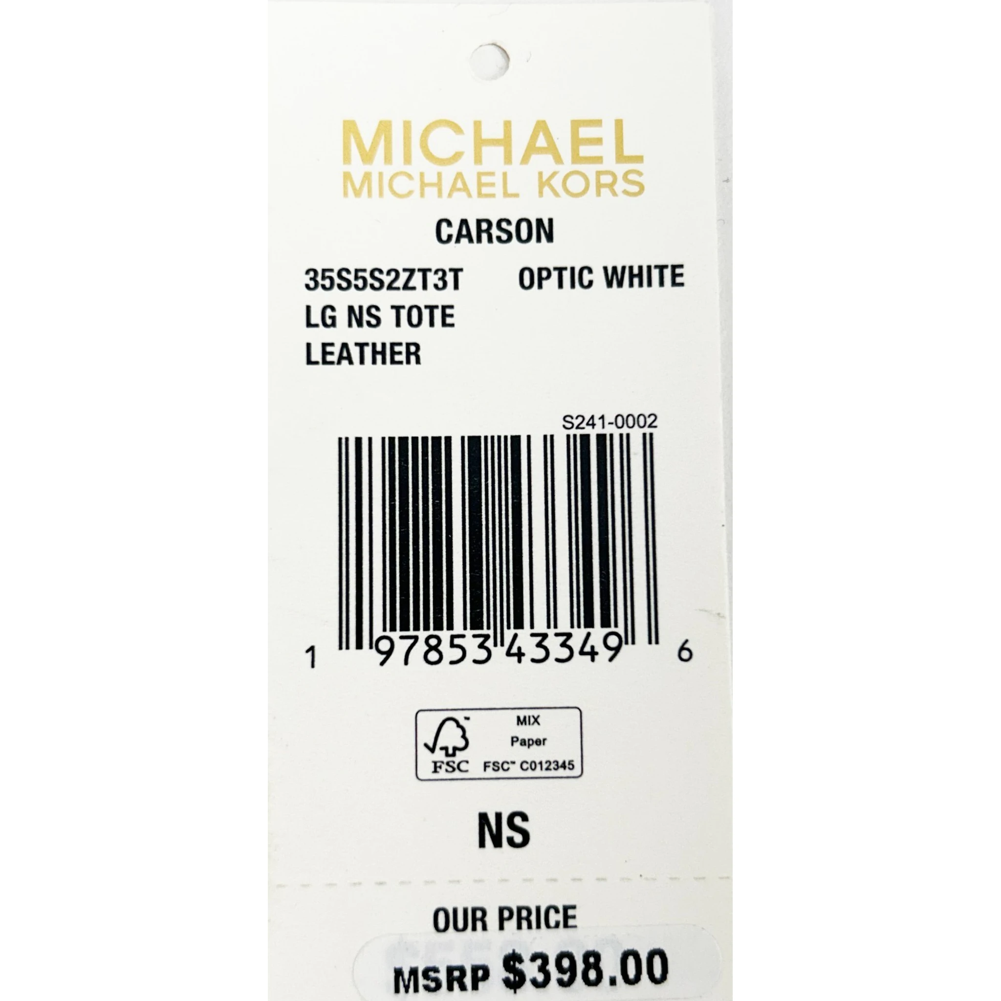 Michael Kors Carson Large North South Tote Bag