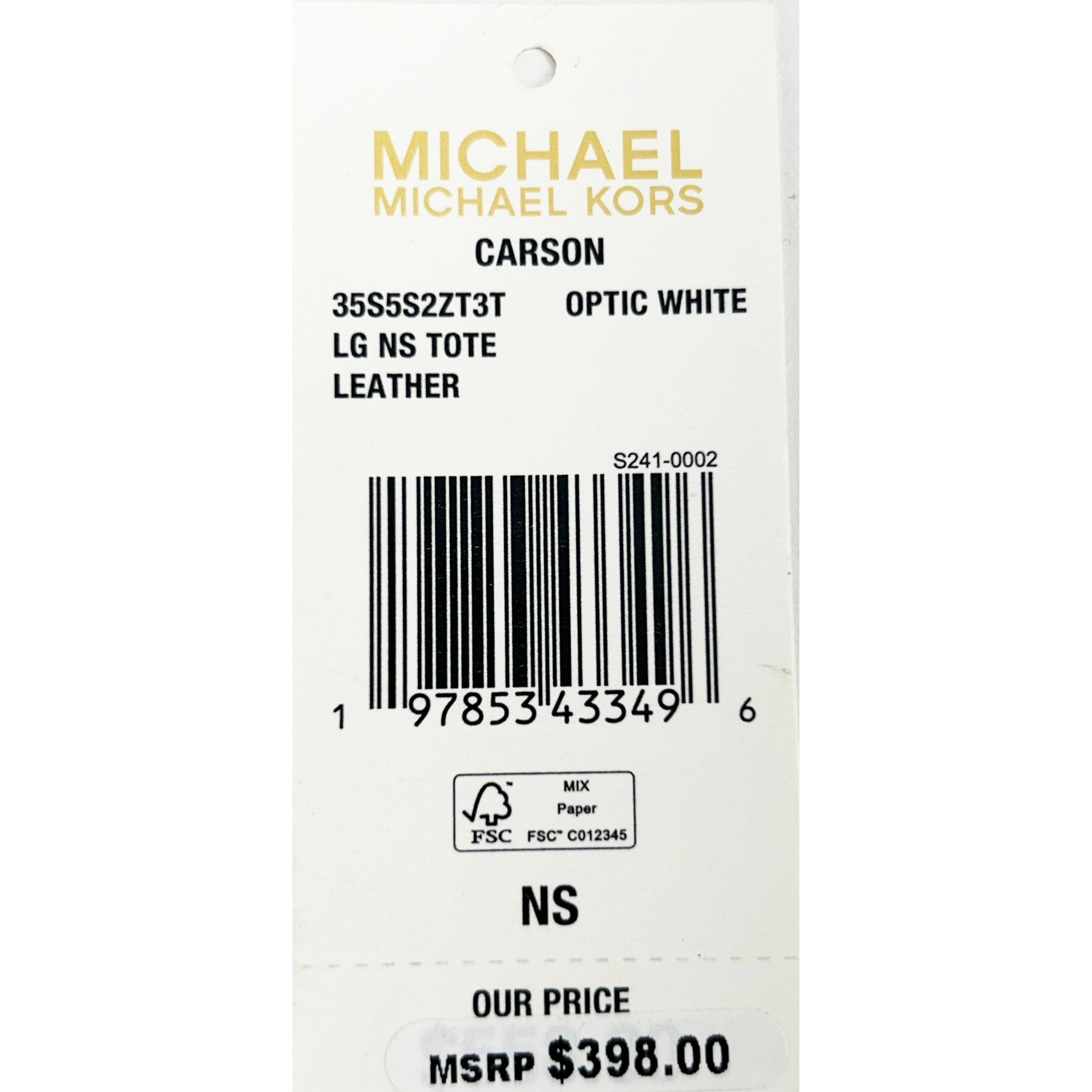 Michael Kors Carson Large North South Tote Bag