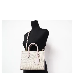 Michael Kors Mirella Small Powder Blush Canvas Shopper Crossbody Handbag Purse