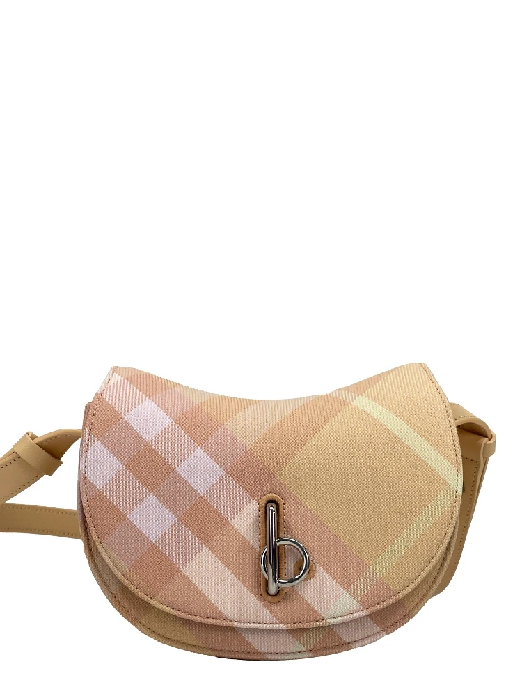 Burberry Mini Check Rocking Horse Crossbody Bag Purse