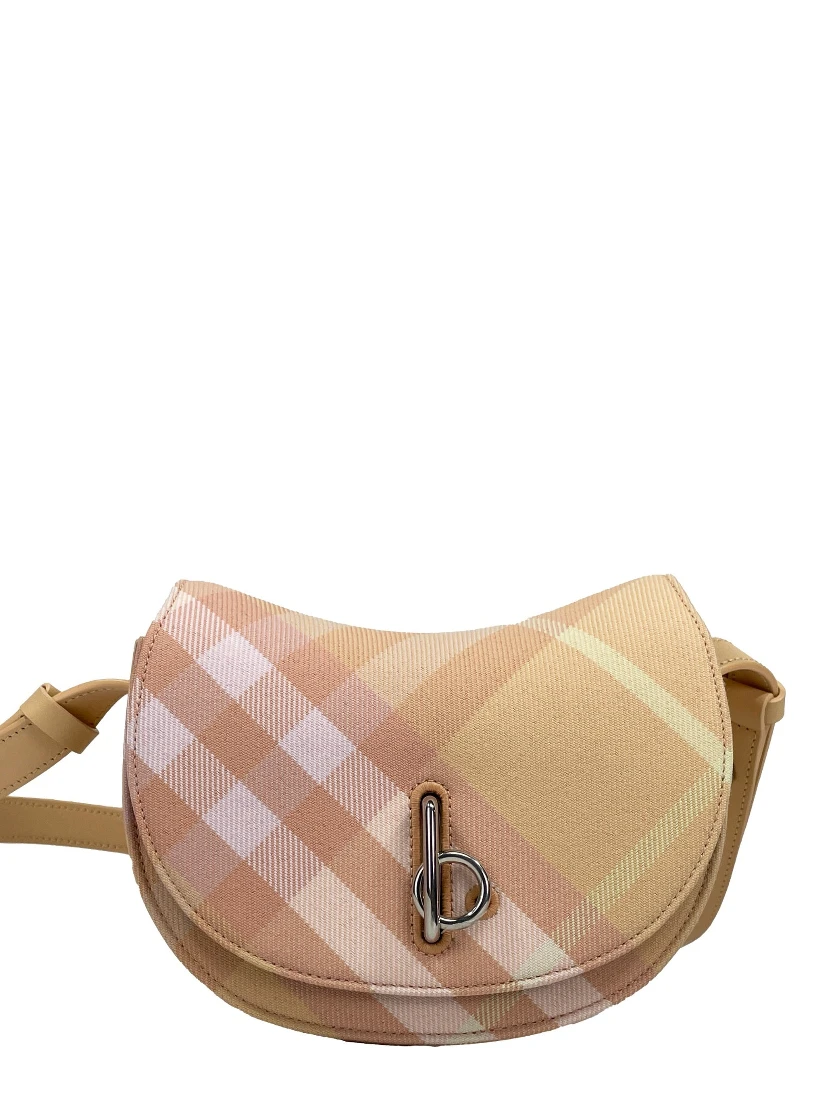 Burberry Mini Check Rocking Horse Crossbody Bag Purse