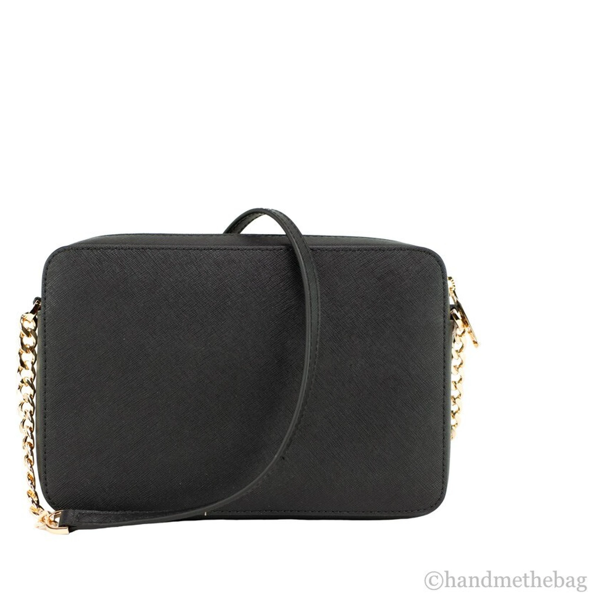 Michael Kors Women'S Top Zip Closure Saffiano Leather Crossbody Bag, Black
