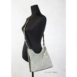 Michael Kors Joan Small Green Perforated Suede Leather Slouchy Messenger Handbag