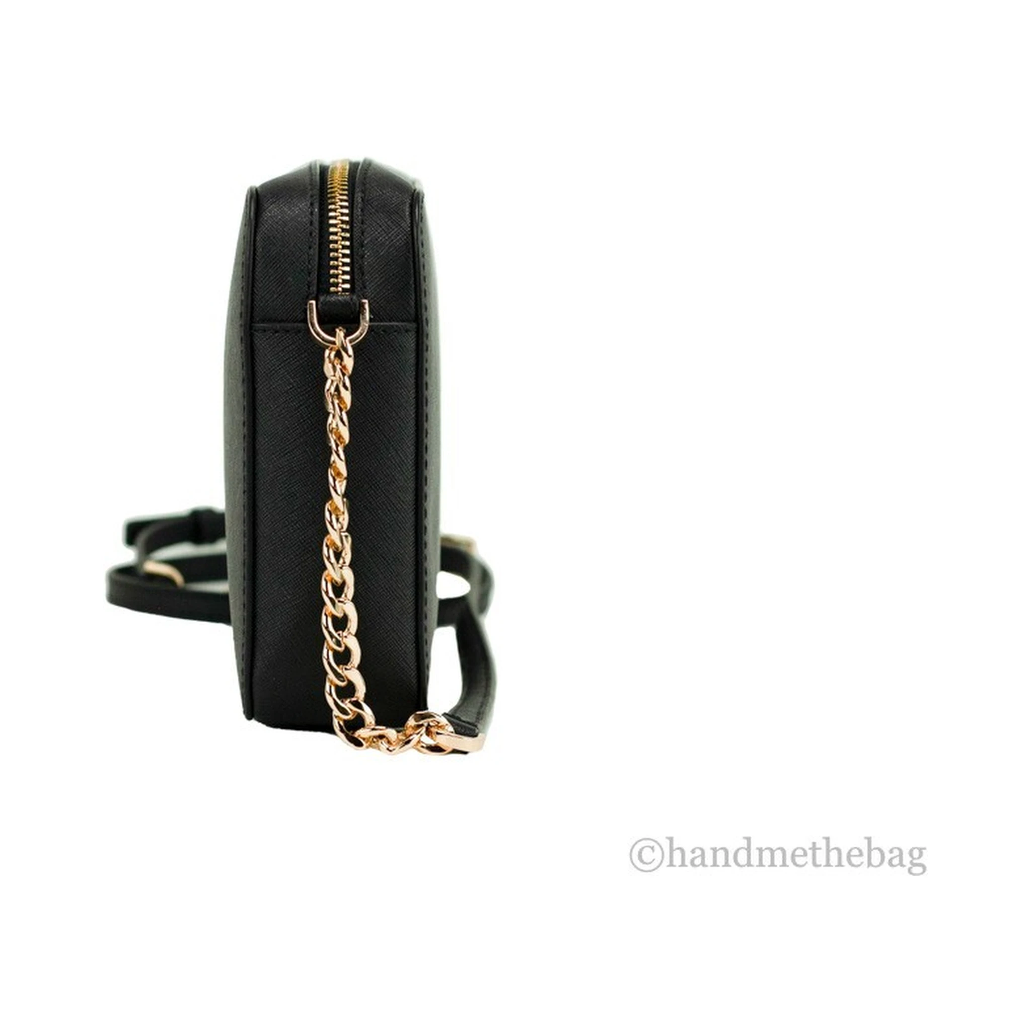 Michael Kors Women'S Top Zip Closure Saffiano Leather Crossbody Bag, Black