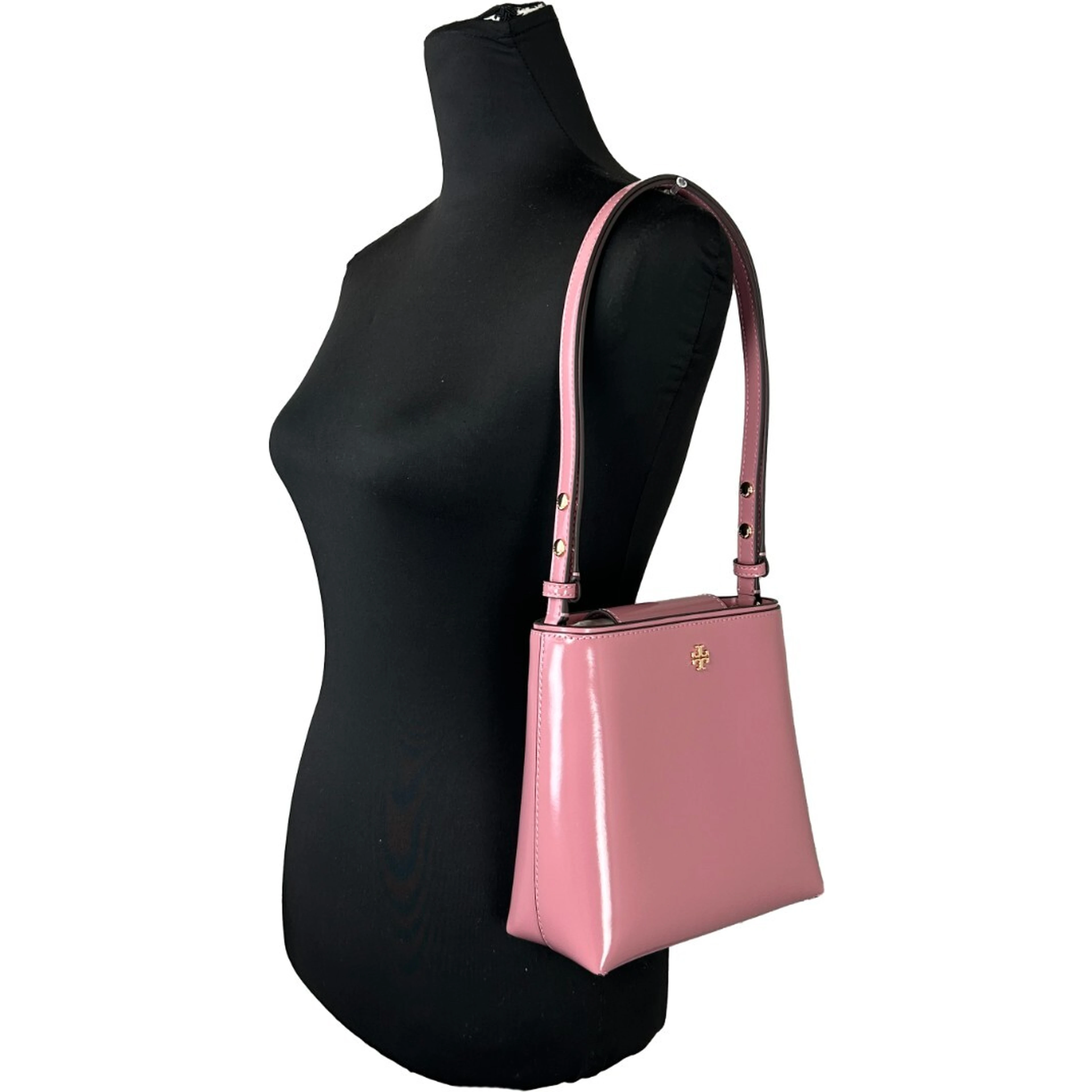 Tory Burch Patent Emerson Small Bucket Bag Purse