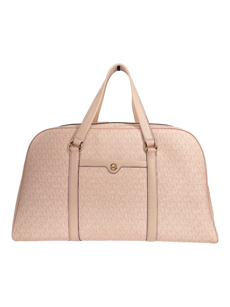 Michael Kors Travel Extra Large Powder Blush PVC Top Zip Weekender Luggage Bag