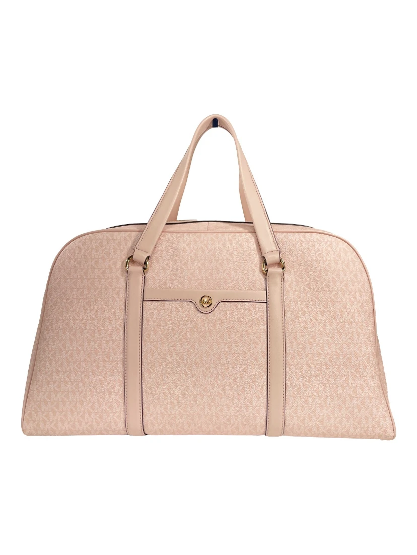 Michael Kors Travel Extra Large Powder Blush PVC Top Zip Weekender Luggage Bag