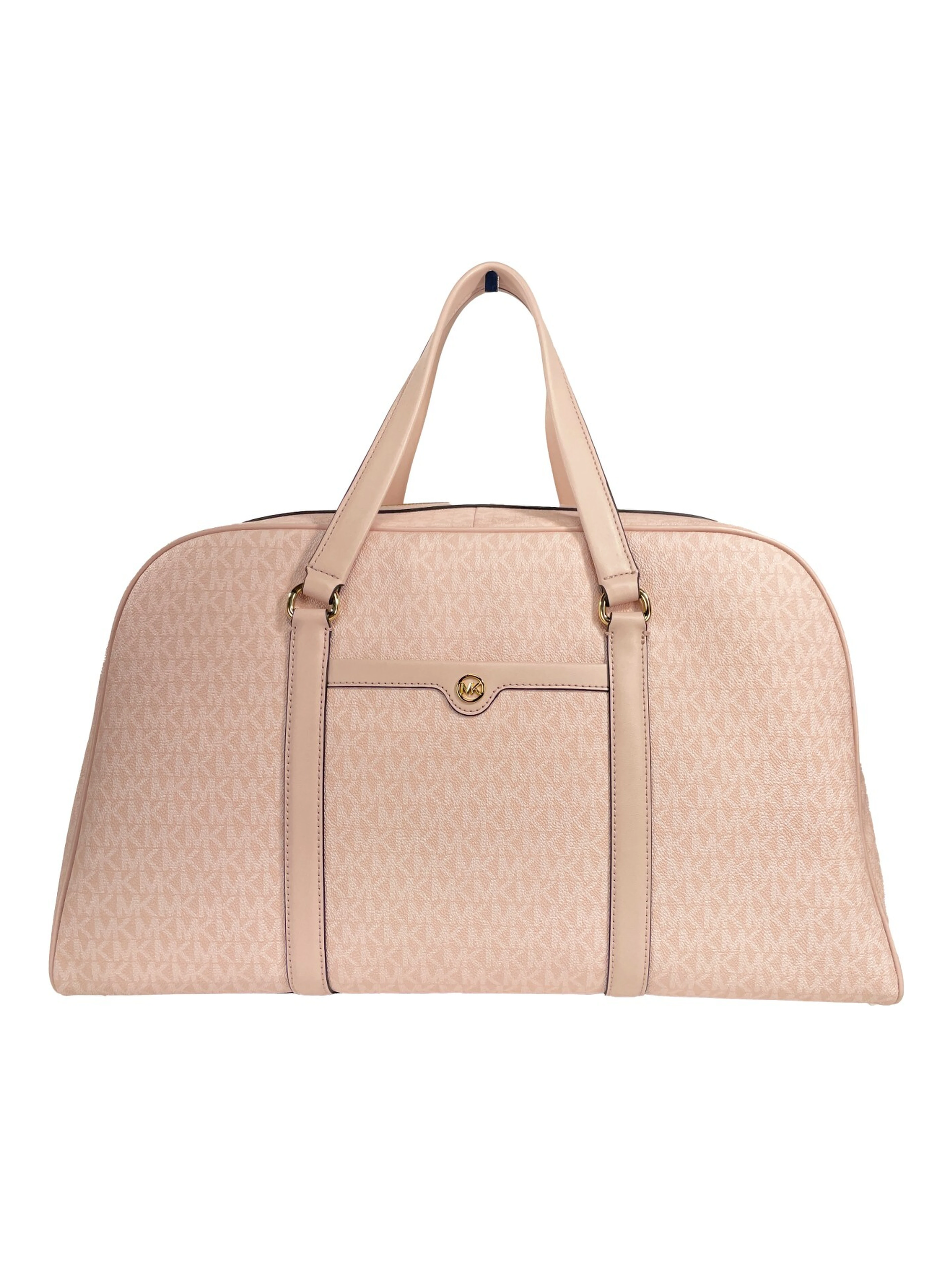 Michael Kors Travel Extra Large Powder Blush PVC Top Zip Weekender Luggage Bag