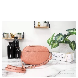 Michael Kors Jet Set Travel Medium Sherbert Leather Oval Camera Crossbody Bag