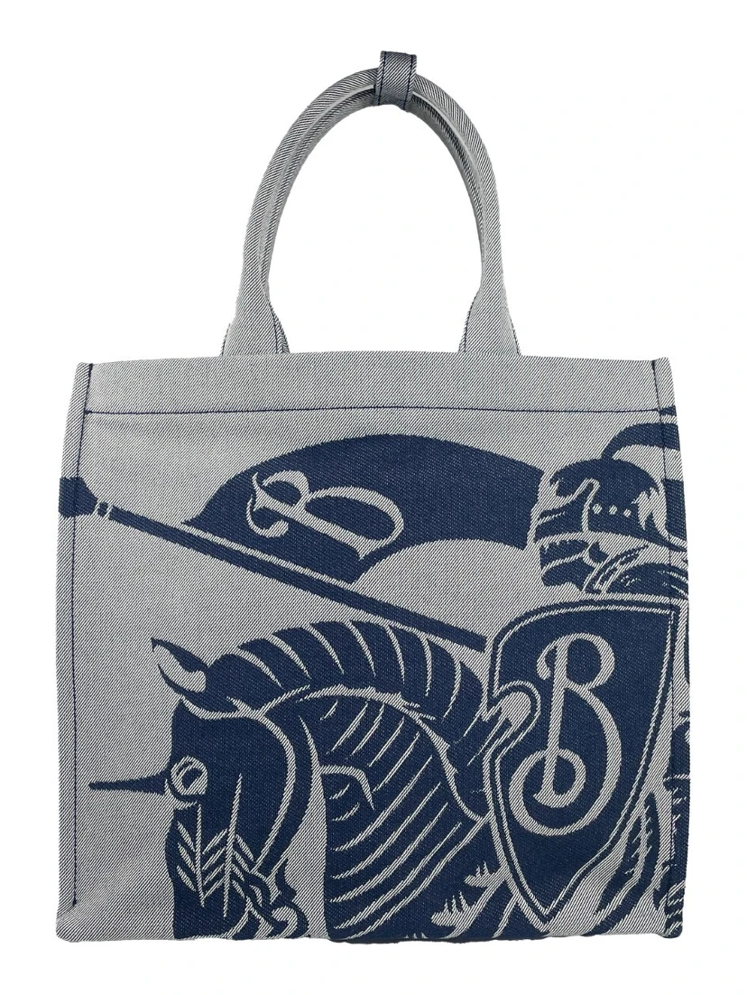 Burberry Navy EKD Canvas Tote Bag With Coin Pouch