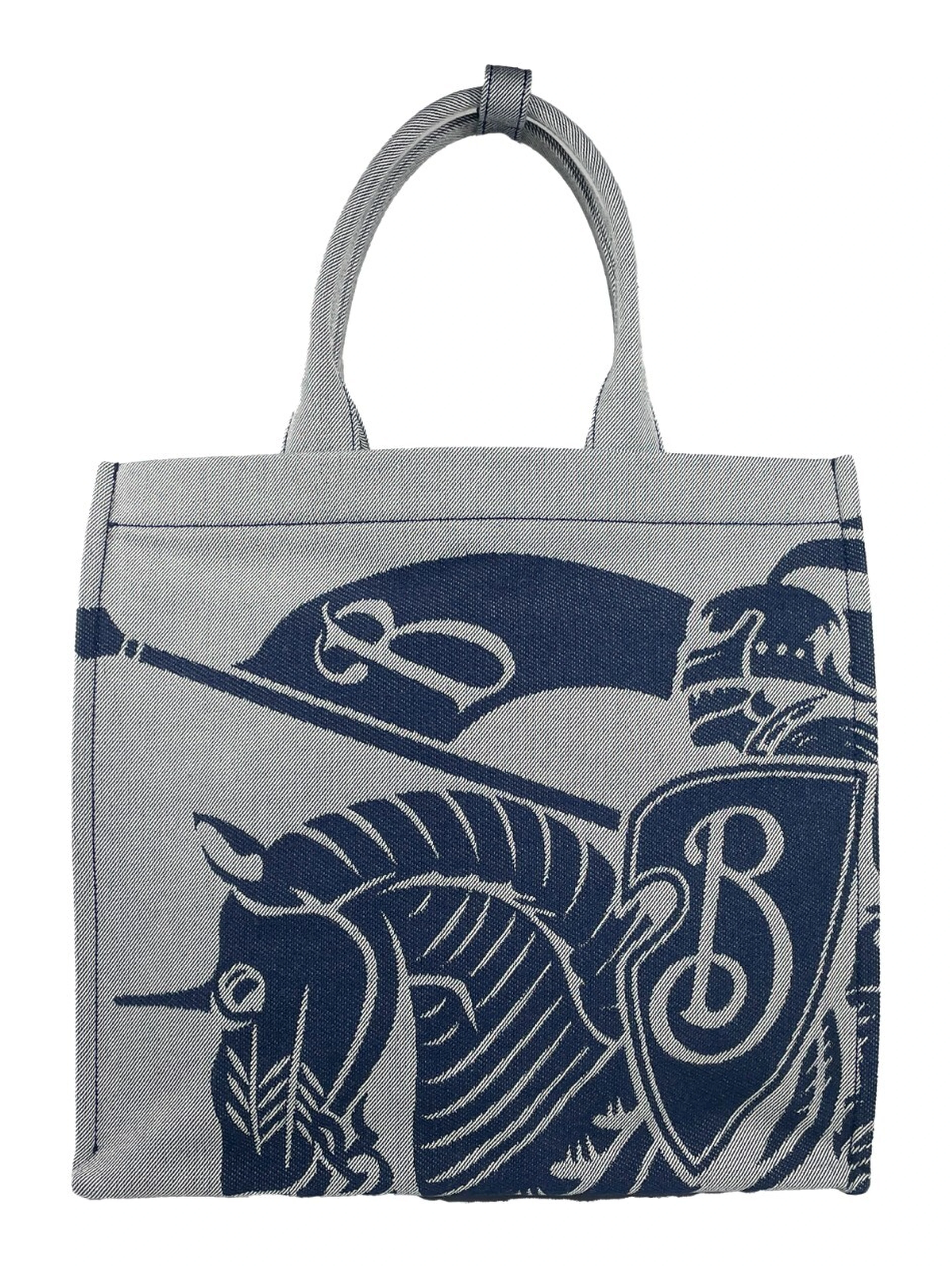Burberry Navy EKD Canvas Tote Bag With Coin Pouch