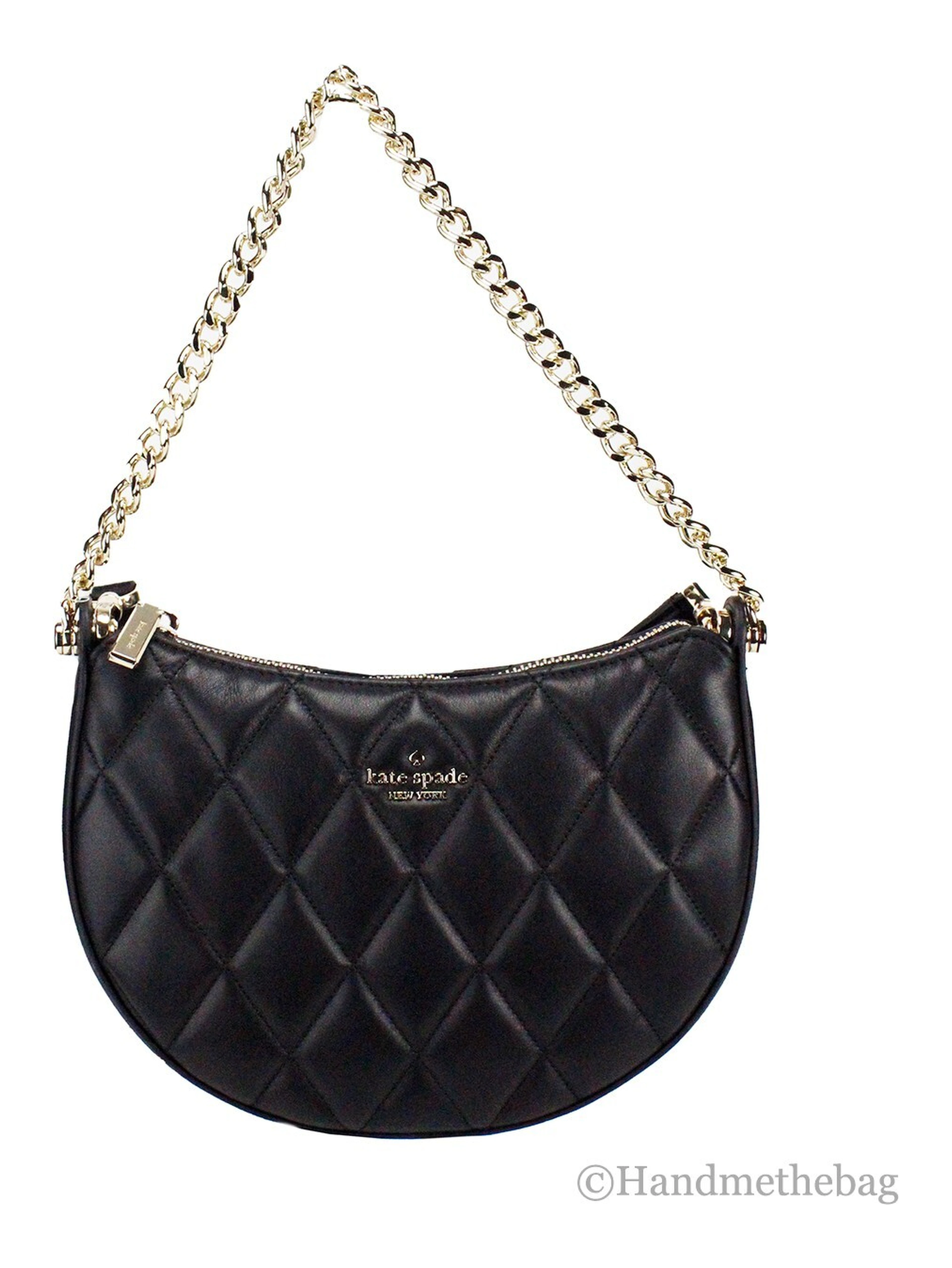 Kate Spade Carey Small Black Quilted Leather Zip Top Crossbody Bag