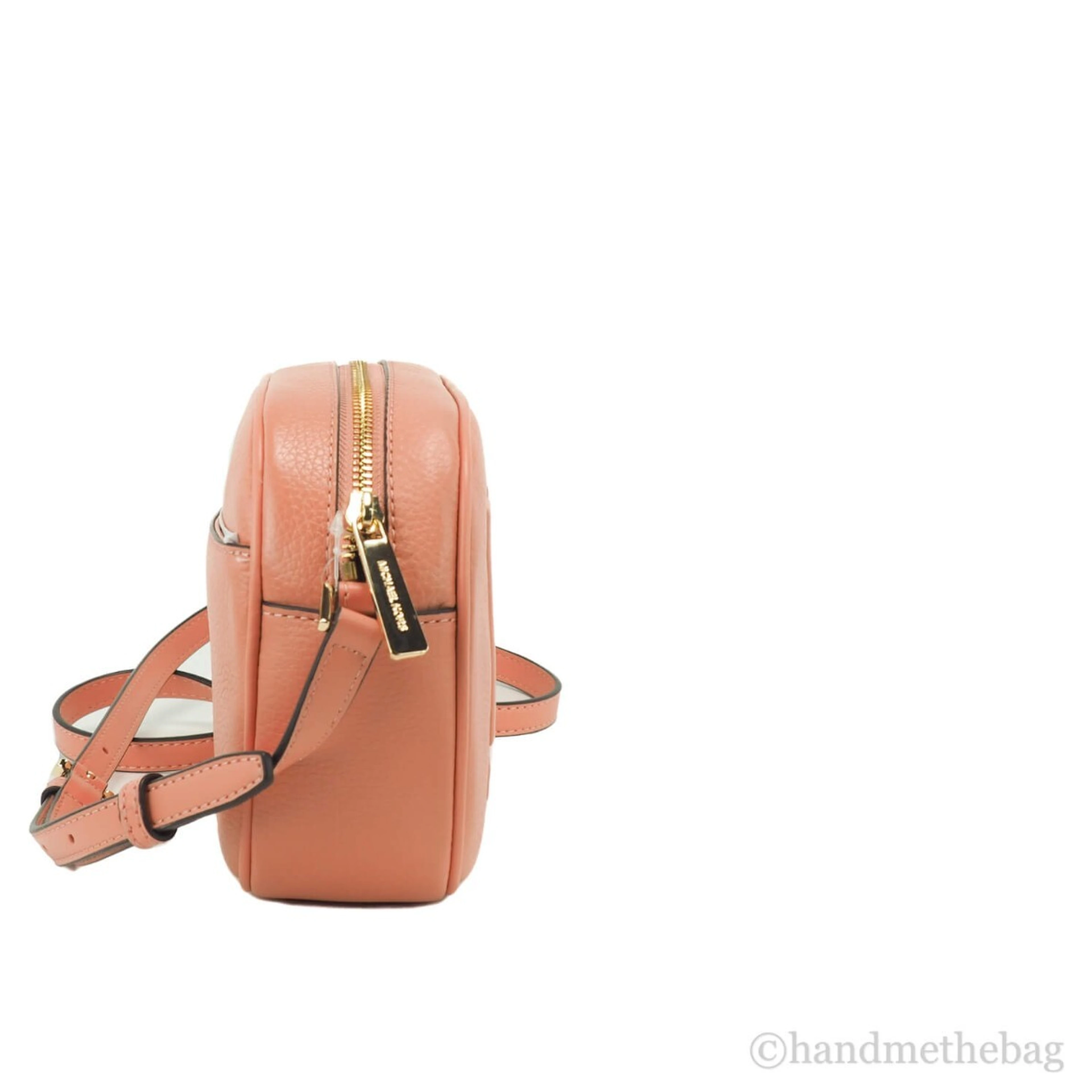 Michael Kors Jet Set Travel Medium Sherbert Leather Oval Camera Crossbody Bag