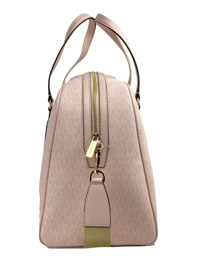 Michael Kors Travel Extra Large Powder Blush PVC Top Zip Weekender Luggage Bag